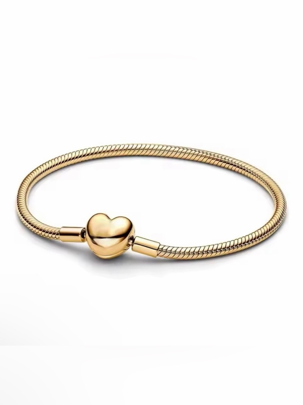 Women’s Heart Clasp Snake Chain Bracelet 7.8”